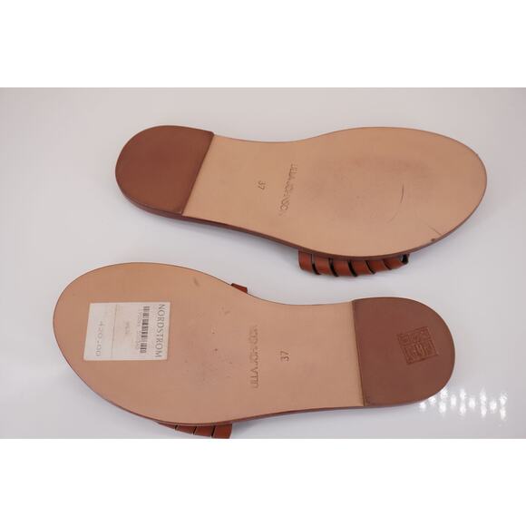 Ulla Johnson Ameya Black Brown Twisted Leather Slide Sandal 37 New Flat $420 - Picture 7 of 12